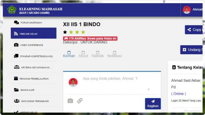 Kamad Pantau Aktivitas KBM Daring melalui E-learning Madrasah Kamad Pantau Aktivitas KBM Daring melalui E-learning Madrasah