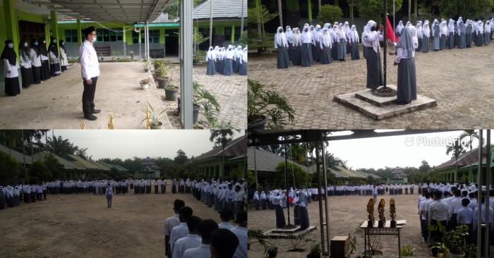MAN 1 Muaro Jambi Melaksanakan Upacara Bendera Perdana Semenjak Pandemi