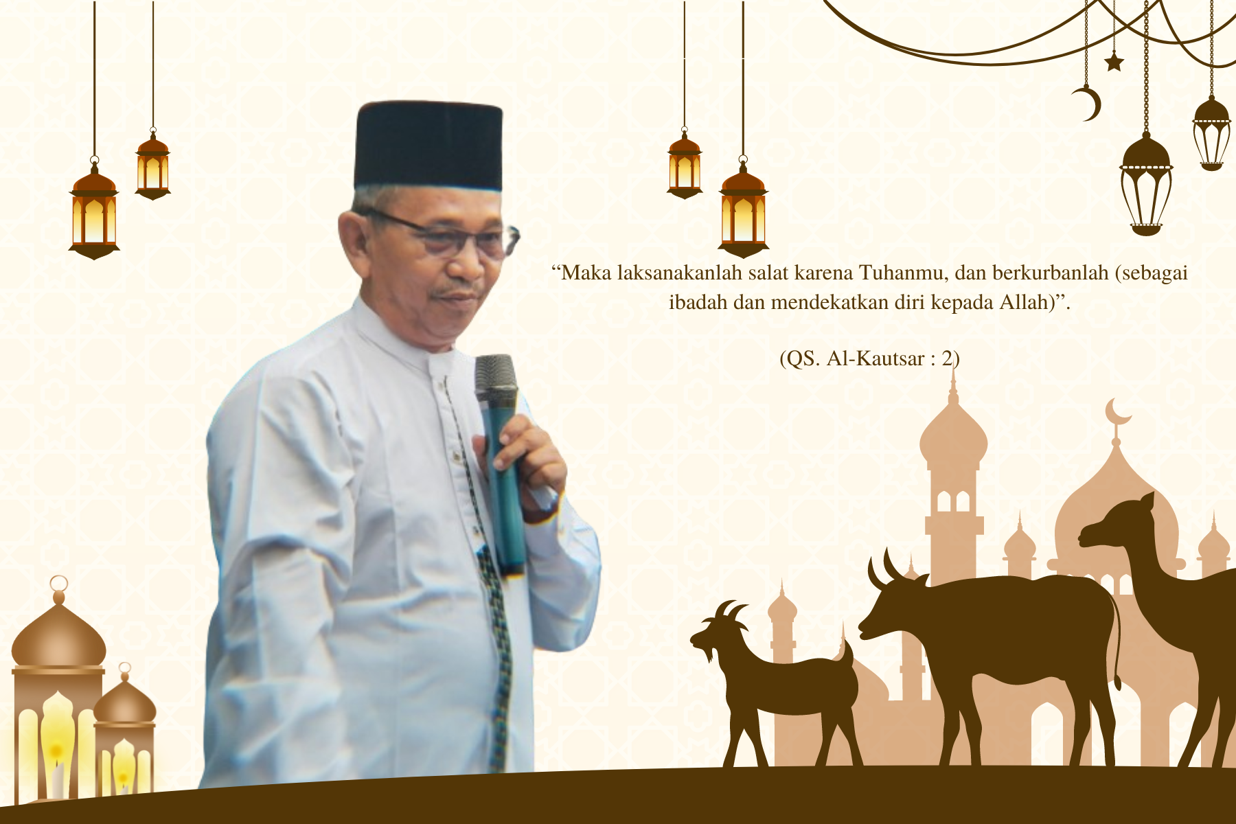 Darwin Lubis, Guru MAN 1 Muaro Jambi Mengisi Khutbah Idul Adha