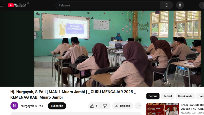 Guru MAN 1 Muaro Jambi Tampil Kreatif di Lomba Mengajar, Ajak Dukungan Lewat YouTube