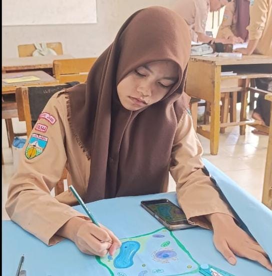Anita Dewi Anggara : Ajarkan Siswa Menggambar Model Sel
