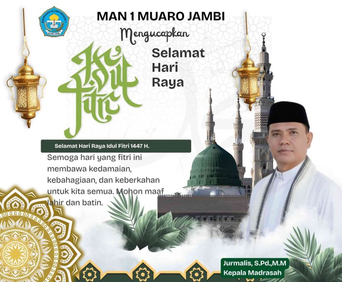 MAN 1 Muaro Jambi Tekankan Toleransi Idul Fitri dan Tunaikan Zakat Fitrah