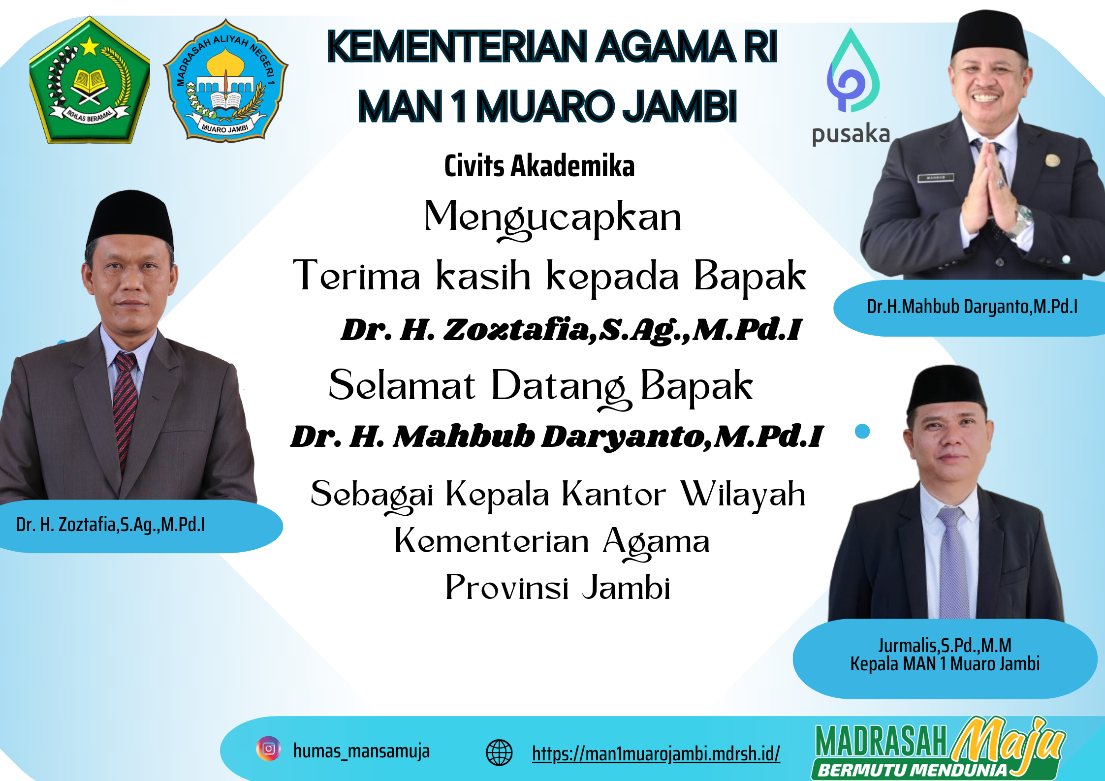 Kepala MAN 1 Muaro Jambi Berikan Ucapan Kepada Kakanwil Kemenag Muaro Jambi