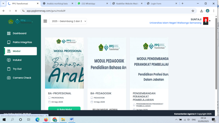 Suntaji Mulai Ikuti PPG Bahasa Arab Secara Online Suntaji Mulai Ikuti PPG Bahasa Arab Secara Online