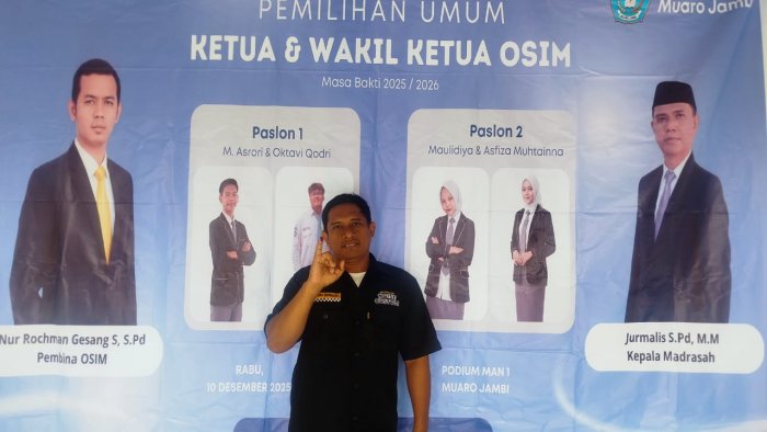 Muhammad Asrori dan Oktavia Qodri Resmi Terpilih sebagai Ketua dan Wakil Ketua OSIM MAN 1 Muaro Jambi 2026
